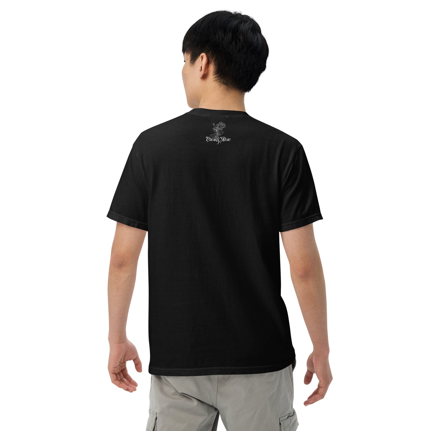 Cross&Rose black unisex garment-dyed heavyweight t-shirt