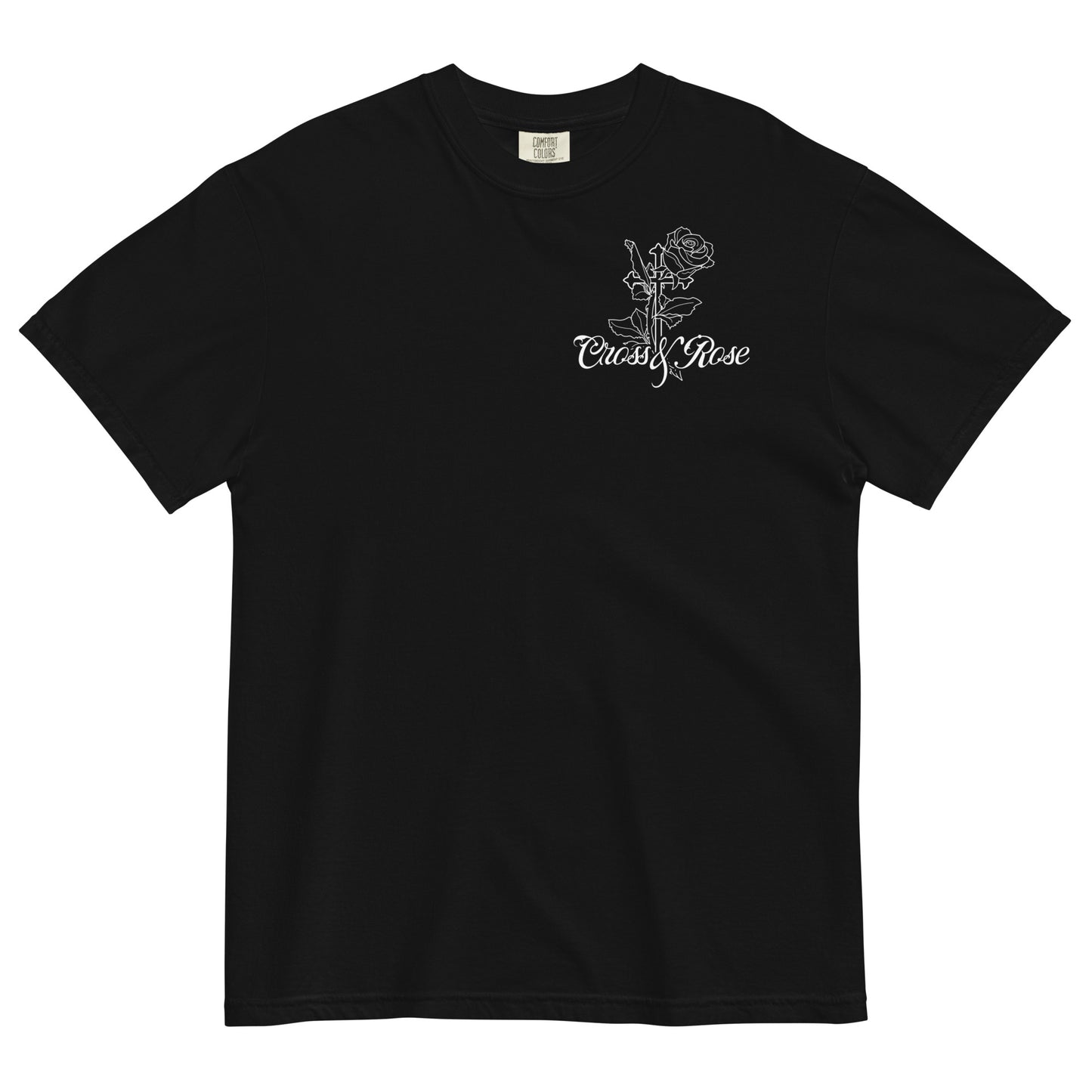 Cross&Rose black unisex garment-dyed heavyweight t-shirt