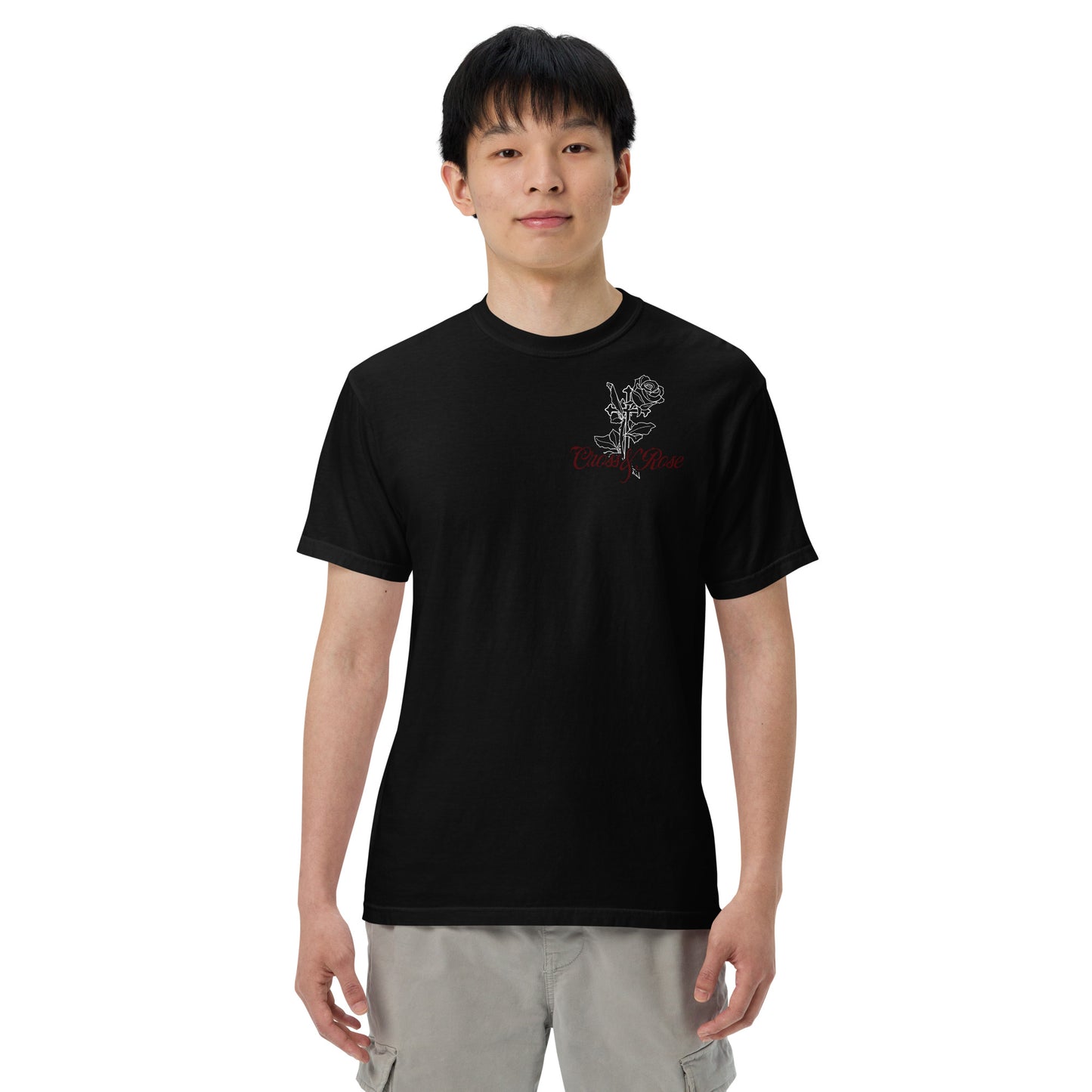 Cross&Rose Unisex Design garment-dyed heavyweight t-shirt