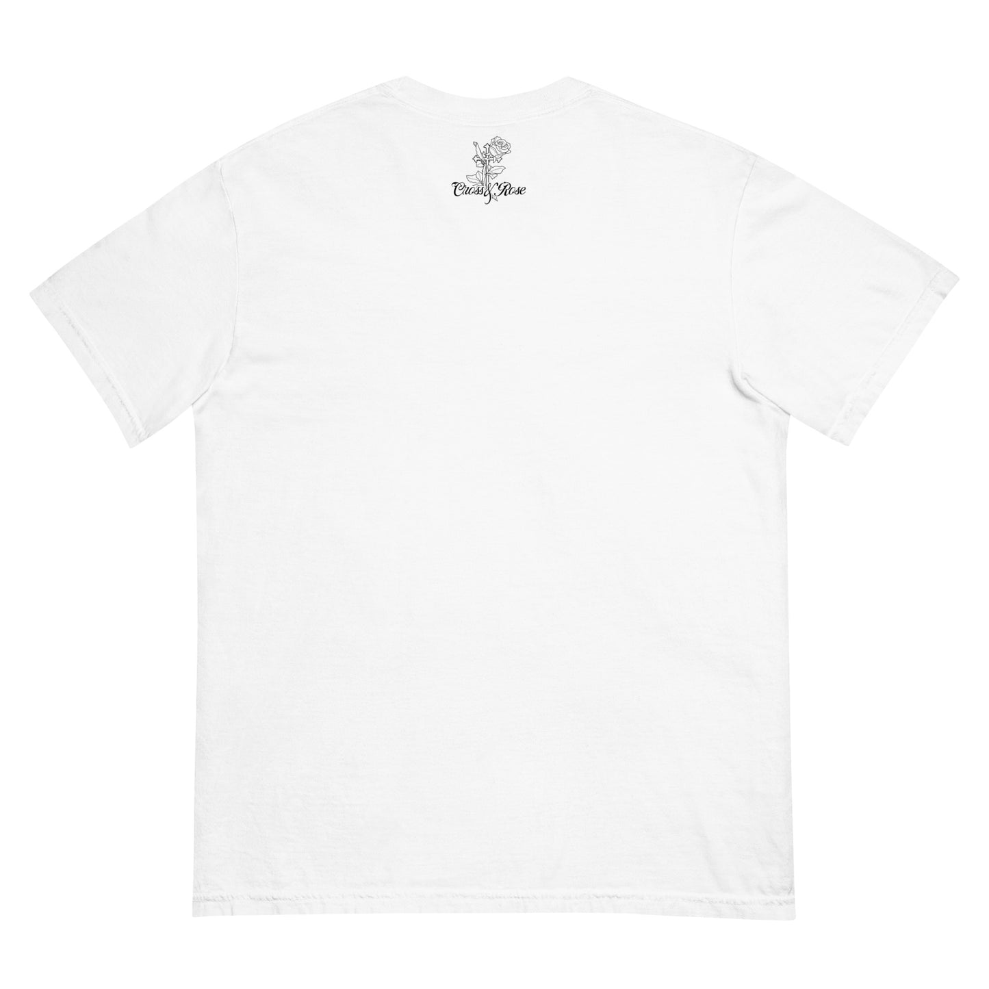 Cross&Rose white unisex garment-dyed heavyweight t-shirt