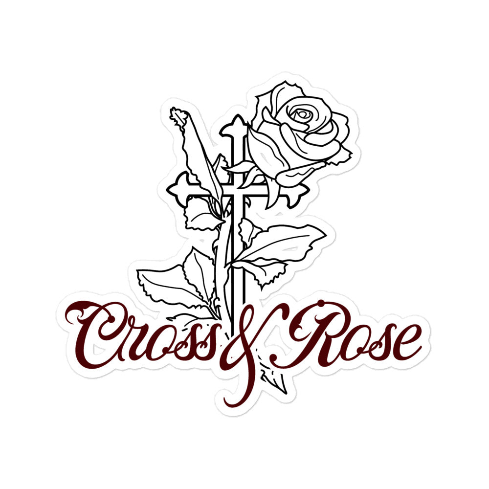 Cross&Rose Bubble-free Stickers