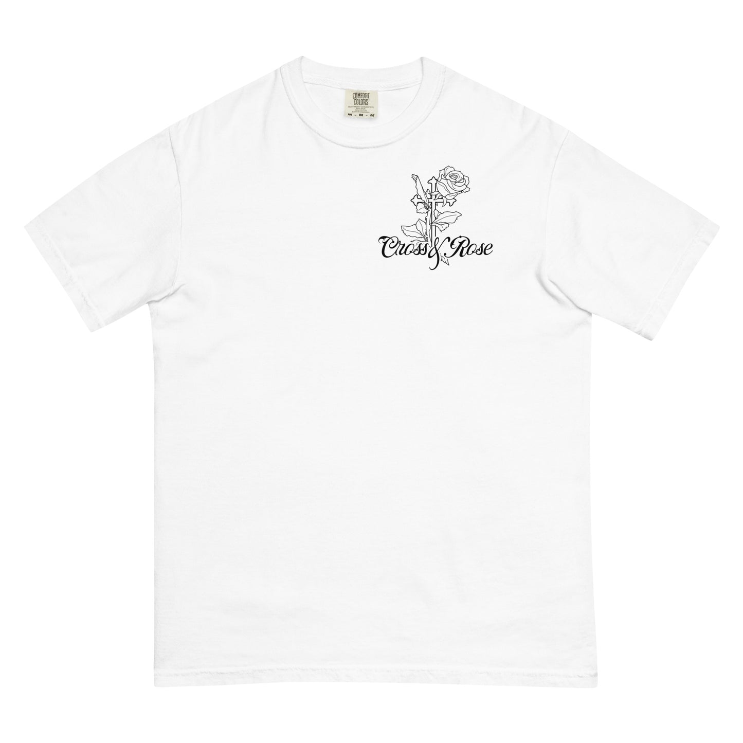 Cross&Rose white unisex garment-dyed heavyweight t-shirt